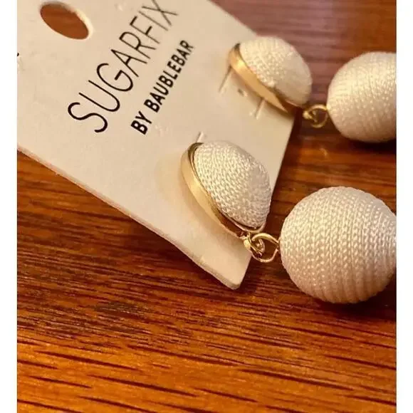Women's Sugarfix by BaubleBar White Tassel Earrings- NWT- Nickel Free - Picture 4 of 7